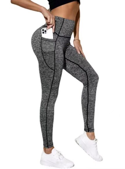 3-Pack High-Waisted Yoga Leggings with Pockets and Tummy Control