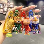 4pcs Football Mascot Keychain Silicone Sports Bag