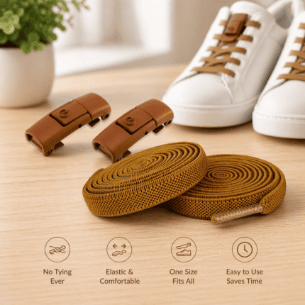 No-Tie Elastic Shoelaces – Adjustable, Secure & Hassle-Free Fit