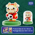 Football Mascot Building Blocks Set Trophy Model Collectible