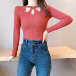 Women's O-neck Stretch Sexy Pullover
