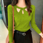 Women's O-neck Stretch Sexy Pullover