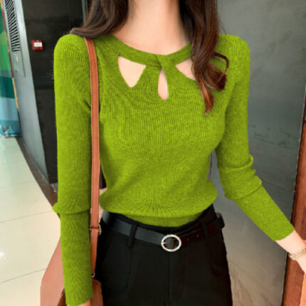 Women's O-neck Stretch Sexy Pullover