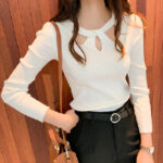 Women's O-neck Stretch Sexy Pullover