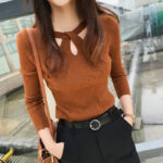 Women's O-neck Stretch Sexy Pullover