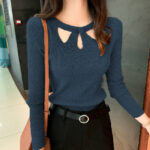 Women's O-neck Stretch Sexy Pullover