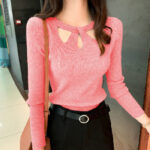 Women's O-neck Stretch Sexy Pullover