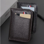 Portable Slim PU Leather Wallet – Minimalist Credit Card Holder for Men