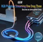 RGB Glow Fast-Charge Cable – 66W Type-C Power & Data Cord - Image 5