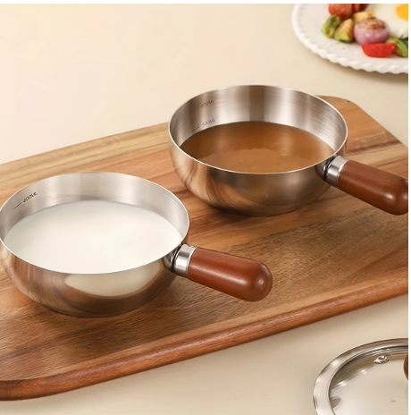 QQ20260607-211529 1pc Stainless Steel Milk Pot with Wooden Handle - Image 7