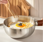 1pc Stainless Steel Milk Pot with Wooden Handle - Image 9